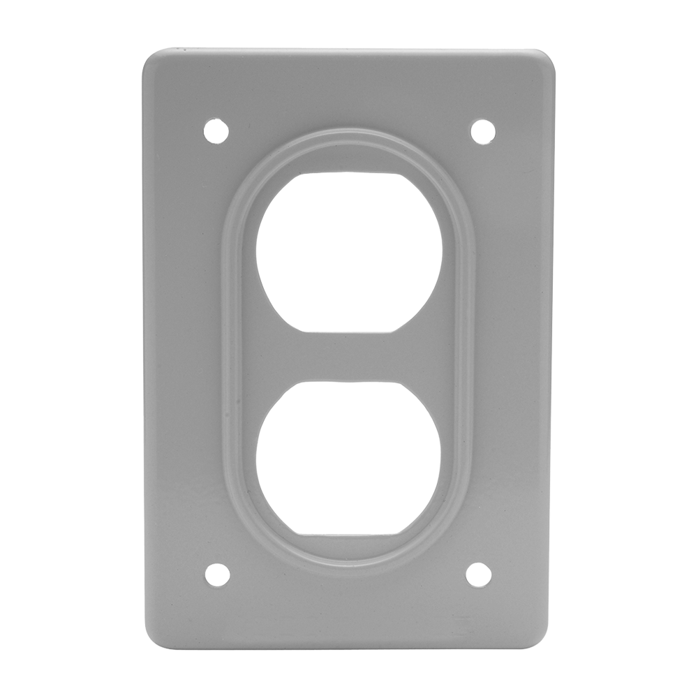 TAPA DE ALUMINIO GRIS PARA RECEPTÁCULO DUPLEX (PARA CONDULET FS)